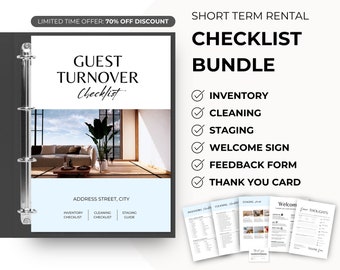Airbnb Cleaning List Template, Airbnb Cleaning Checklist, Editable Cleaning Planner, VRBO Cleaning, Airbnb Cleaning Checklist with Pictures