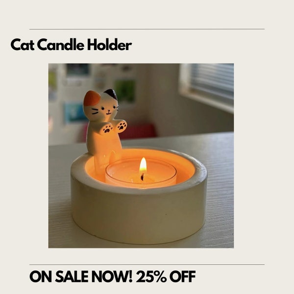 Kitten Candle Holder Cute Cat Candlestick Creative Aromatherapy Candle Holder Durable High Tempe Cartoon Candlestick Decoration