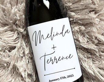 Custom Wedding Wine Labels - Personalized Wine Label - Custom Gift for Couple- Unique Gift - 234