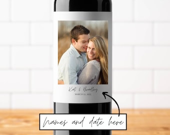 Photo wine label, Custom Wine Label, Wedding Gift, Proposal Gift, Couple Engagement Gifts, 21st birthday wine label, Birthday Wine Stickers