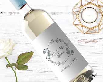 Personalized Wedding Wine Favor Label - Custom Wedding Gift - Wedding Wine Label - 132