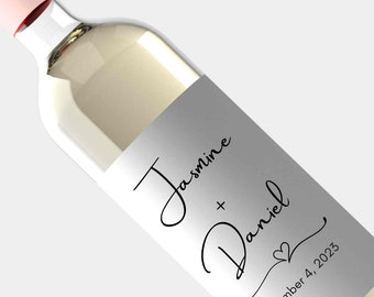 Wedding Wine Label, Personalized Engagement gift, Engaged gift, Bridal shower gift, Couples gift, Engagement Card, Gift for her