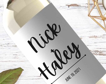 Custom Wedding Wine Labels - Personalized Wine Label - Custom Gift for Couple- Unique Gift - Engagement Gift For Couple