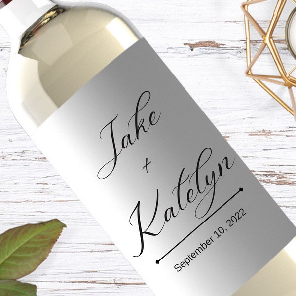 Custom Wedding Wine Labels - Personalized Wine Label - Custom Gift for Couple - Wedding Reception Favors