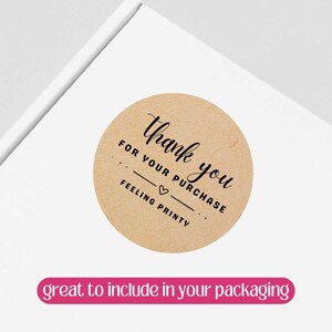 20 Thank You for Your Purchase Stickers. Custom Round Order Packaging ...