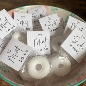 Wedding Favors Mint To Be, Mint Party Favor Tag, Mint To Be Rustic Wedding Favor, Bridal Shower Favor, Gold Foil Wedding Labels