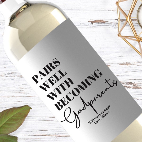 Pairs well with Becoming Godparents, Baby Godmother Gift, Pregnancy parents Gift, Unique Wine Gift Godfather, Godparent Proposal Gift