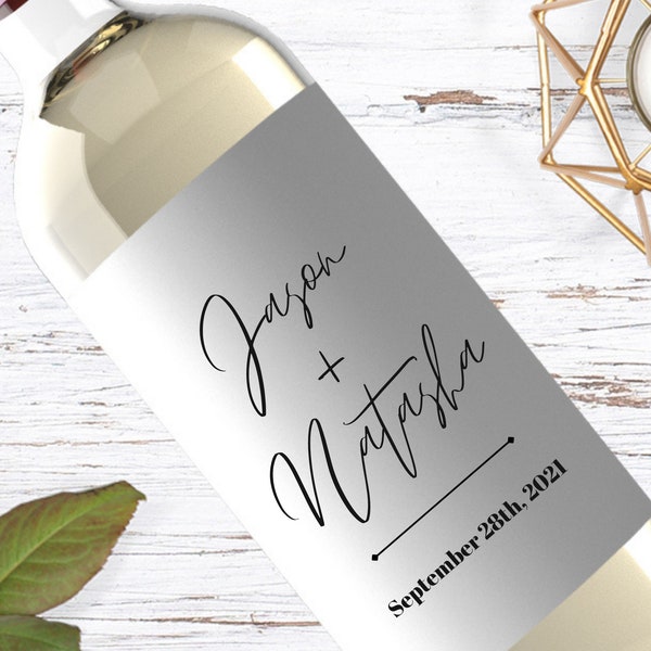 Custom Wedding Wine Labels - Personalized Wine Label - Custom Gift for Couple- Unique Gift - 234