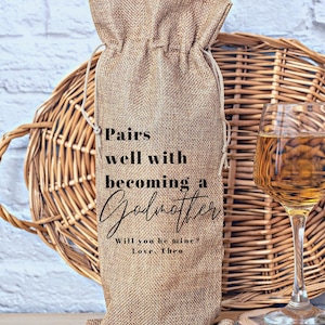 Pairs well with Becoming a Godmother, Baby Godparents Gift, Pregnancy parents Gift, Unique Wine Gift Godfather