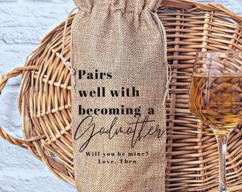 Pairs well with Becoming a Godmother, Baby Godparents Gift, Pregnancy parents Gift, Unique Wine Gift Godfather