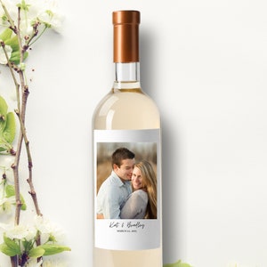 Custom engagement photo wine label
