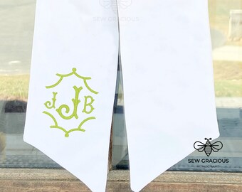 Wreath Sash Monogrammed for Front Door, Year Round Wreath Tie, Mother's Day Gift Ideas, Home Gift