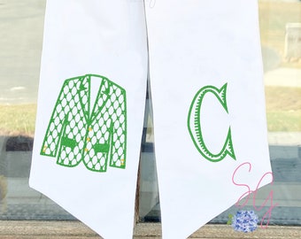 Monogram Wreath Sash, Green Jacket, Augusta Golf Tournament, Personalized Golfer Gift, Father's Day, Mother's Day, Country Club, Golf Balls