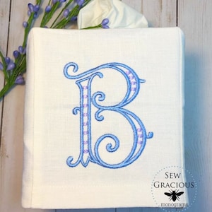 Monogrammed Tissue Box Cover, Powder Room, Bedroom, Hostess Gift, Personalized, Teacher Gift, Mother's Day Gift image 2