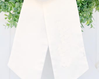 Blank Wreath Sash, Plain White Cotton Embroidery Blanks, Bulk Wholesale Order, 100% Cotton Home Decor Weight Fabric, Monogram Supplies