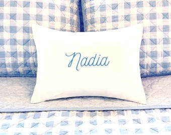 Baby's Name Pillow Cover, Custom Personalized Child's Gift, Nursery Rocker Lumbar, Shower Gift