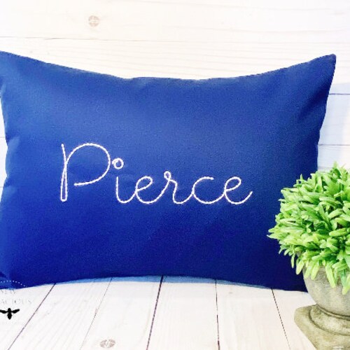 vintage script throw pillows