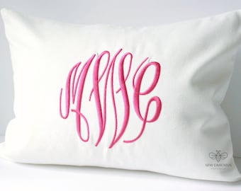 Monogram Pillow Cover, Dorm Decor, Custom Personalization with our Master Circle font