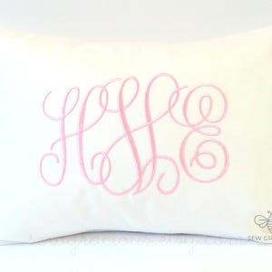 Monogrammed Pillow Cover, Personalized, Script font, Dorm Decor