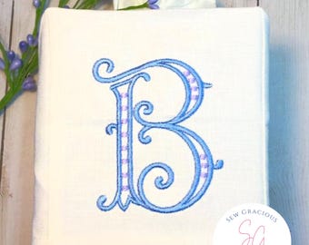Square Tissue Box Cover, Monogrammed with our 2 color Arabesque Dot font for personalization, 100% Linen