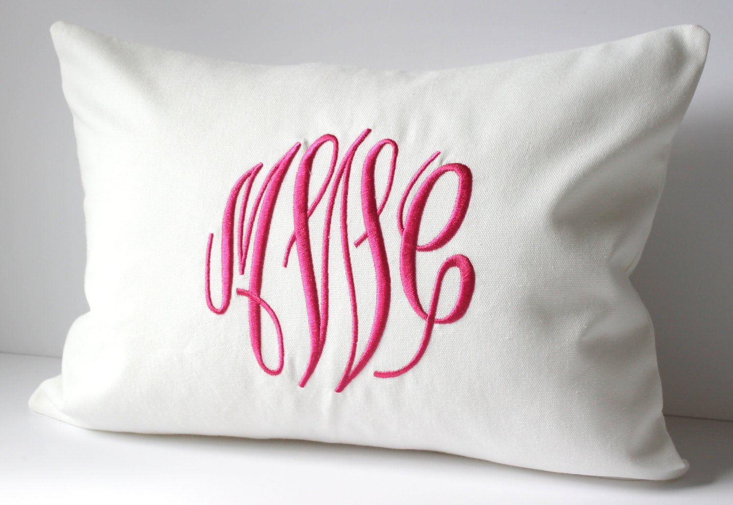 Embroidered Monogram Pillow Cover Made to fit a 12x16 Etsy