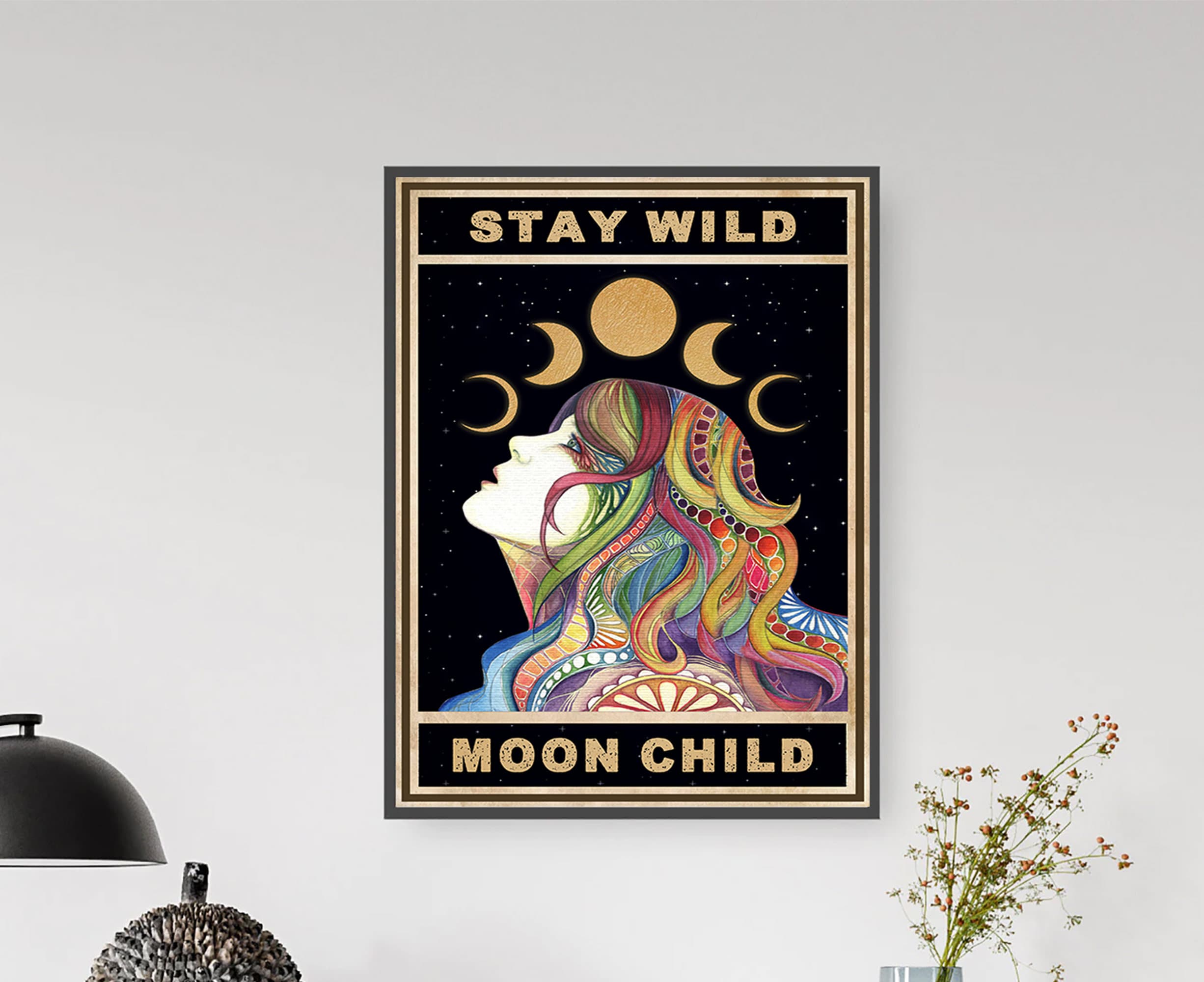 Hippie Wild Moon Poster Hippie Soul - Etsy