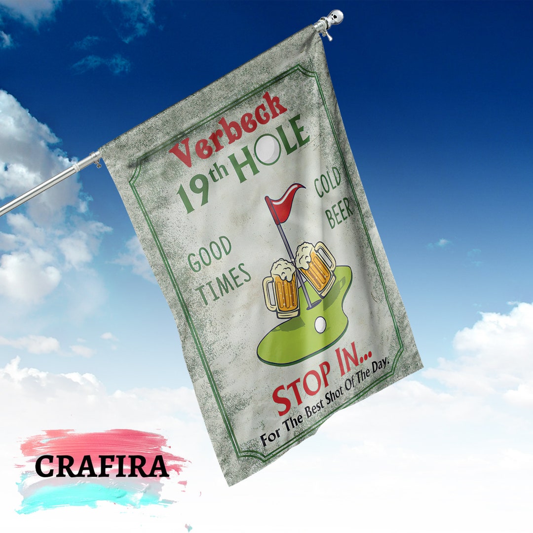 Personalized Golf Flag Custom Golf Flag Golf 19th Hole Good Etsy