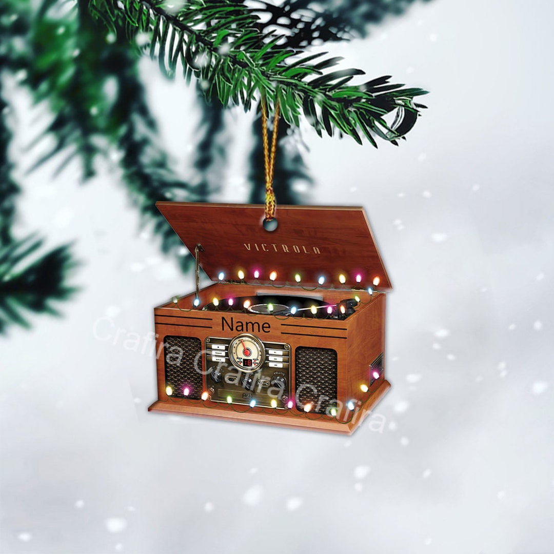 Record Player Christmas Light Car Ornament Music Christmas Etsy