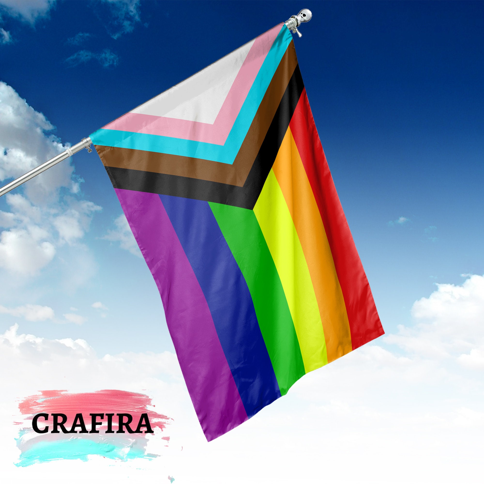 Lgbt Rainbow Pride Flag Rainbow Inclusive Pride Flag Lgbt Etsy