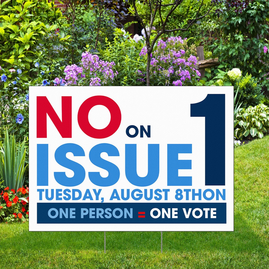 No on Issue 1 Vote No Ohio One Person One Vote Aug 8th Sign Etsy
