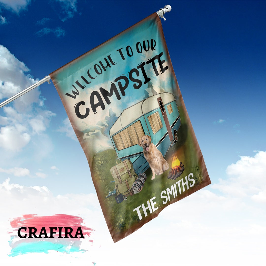 Personalized Camping Flag Custom Camping Flag Campsite Dog Etsy