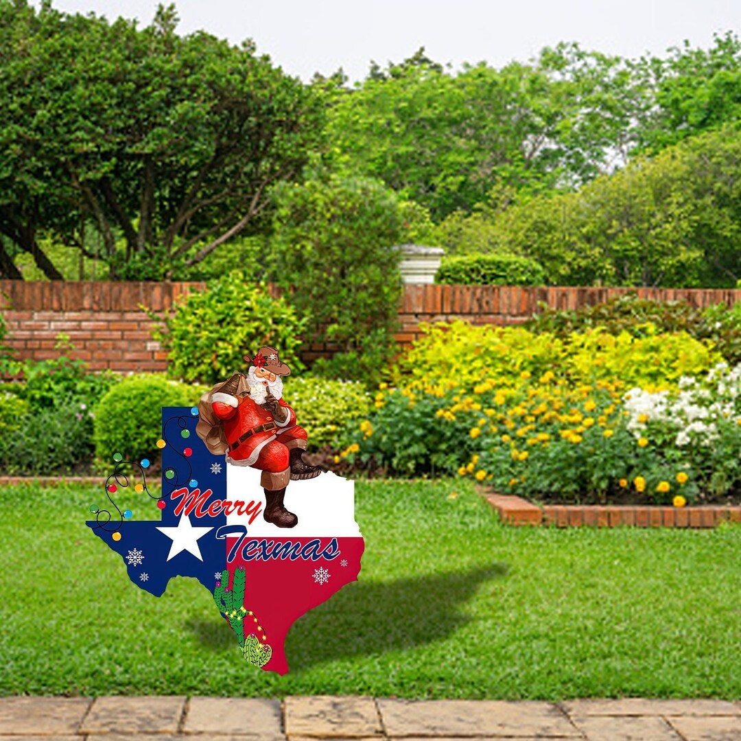 Texas Christmas Yard Sign Merry Christmas Y'all Yard Etsy