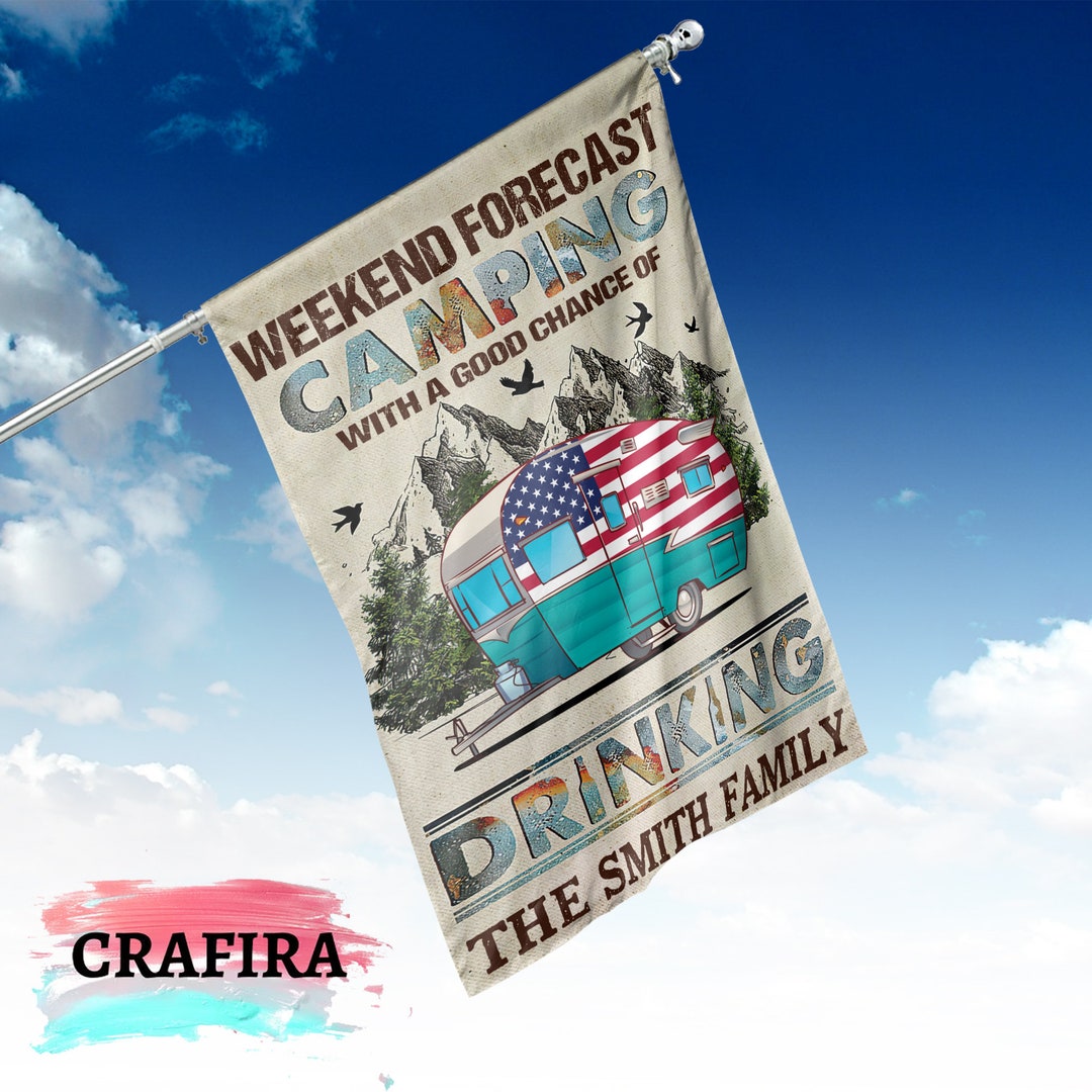 Personalized Camping Flag Custom Camping Flag Campsite Where Etsy