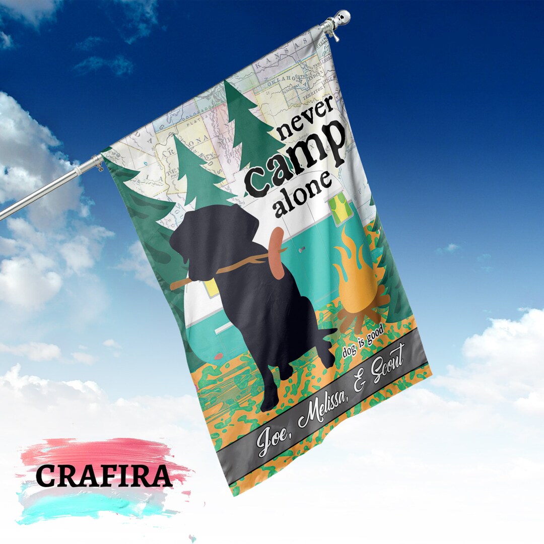 Personalized Dog Camping Flag Custom Dog Camping Flag Etsy