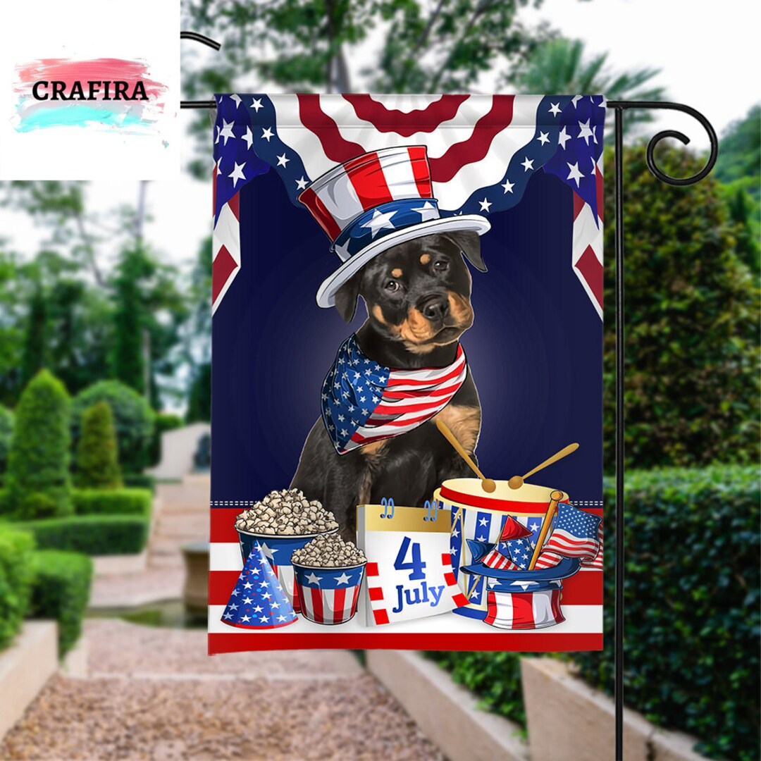 July Rottweiler Rottweiler Dog Happy Independence Day Flag 4th July Flag Dog - Etsy