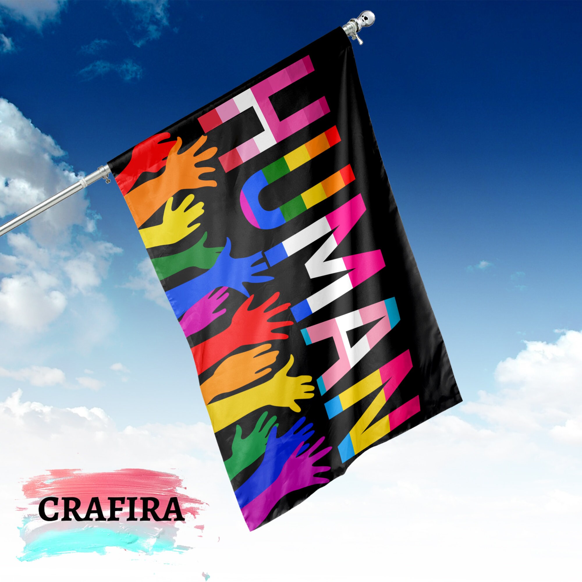 Humman Flag Human LGBT Rainbow Pride Flag, Human Pride Flag by Noger Chen | Printblur