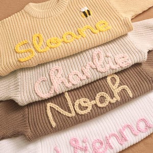 Personalized Name Baby Sweater,Knit Baby Sweater with Name,Embroidered Name Newborn Sweater,Monogrammed Baby Gifts,Toddler Girl Name Sweater