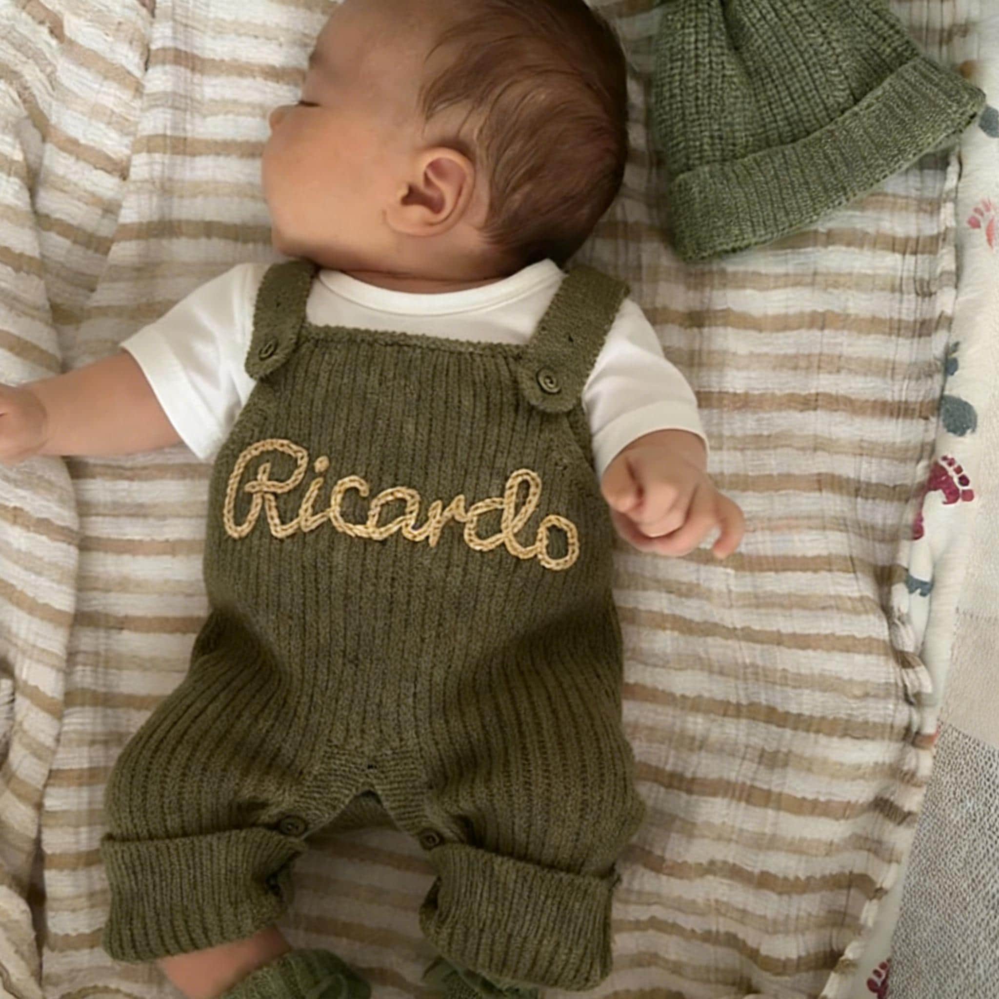Personalised Baby Overall, Embroidered Baby Romper, Knitted Name Boy Dungarees, Going Home Outfit, Baby Christening Outfit, New born Gifts