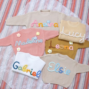 Personalized Big Brother Knit Sweater-Customized Sibling Sweater-Baby Name Jumper-Name Toddler Sweater-Baby Shower Gifts for New Girls Boys