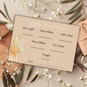 Cartes de prédiction de bébé | Bohème neutre | Thème girafe | Souvenir