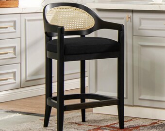 Set of 2 / Americanaa 26'' backrest bar stools, black