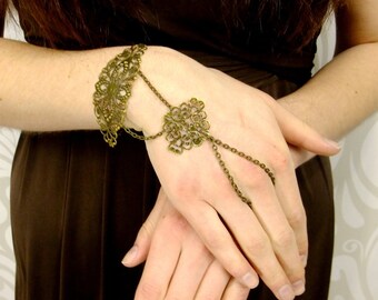 Bronze Filigree Ring Bracelet