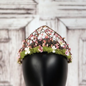 Cherry Blossom and Berry Tiara - Cottagecore Crown -Custom Color Circlet - Fairy Crown
