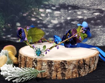 Waldblume Elfen Krone - Blaue Krone - Fee Kostüm Kopfschmuck - Tiara Cosplay Kopfschmuck Fantasy Larp