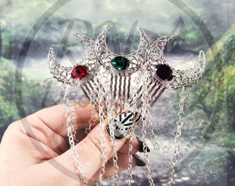 Silver Moon or Star Hair Comb