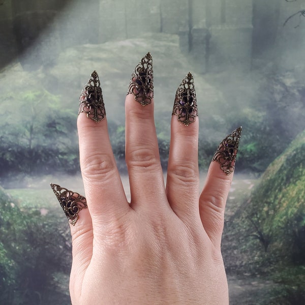 Bronze Filigree Nail Claws - nail armor