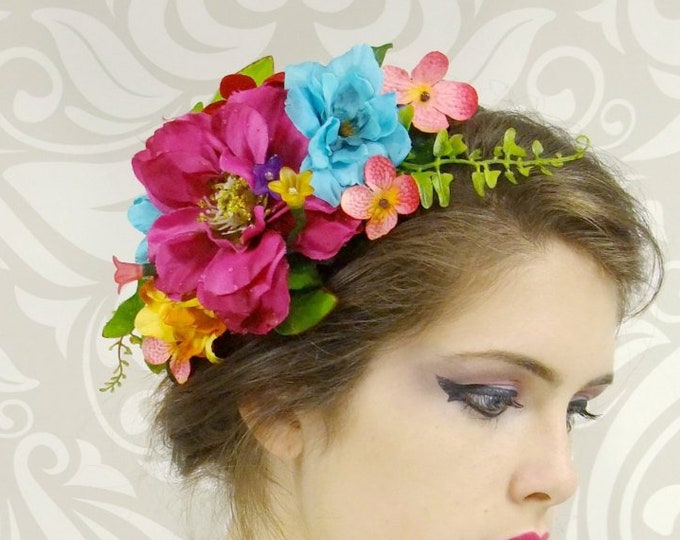 Bridal Headpiece Rainbow Flower Crown Light up Crown Rustic Etsy