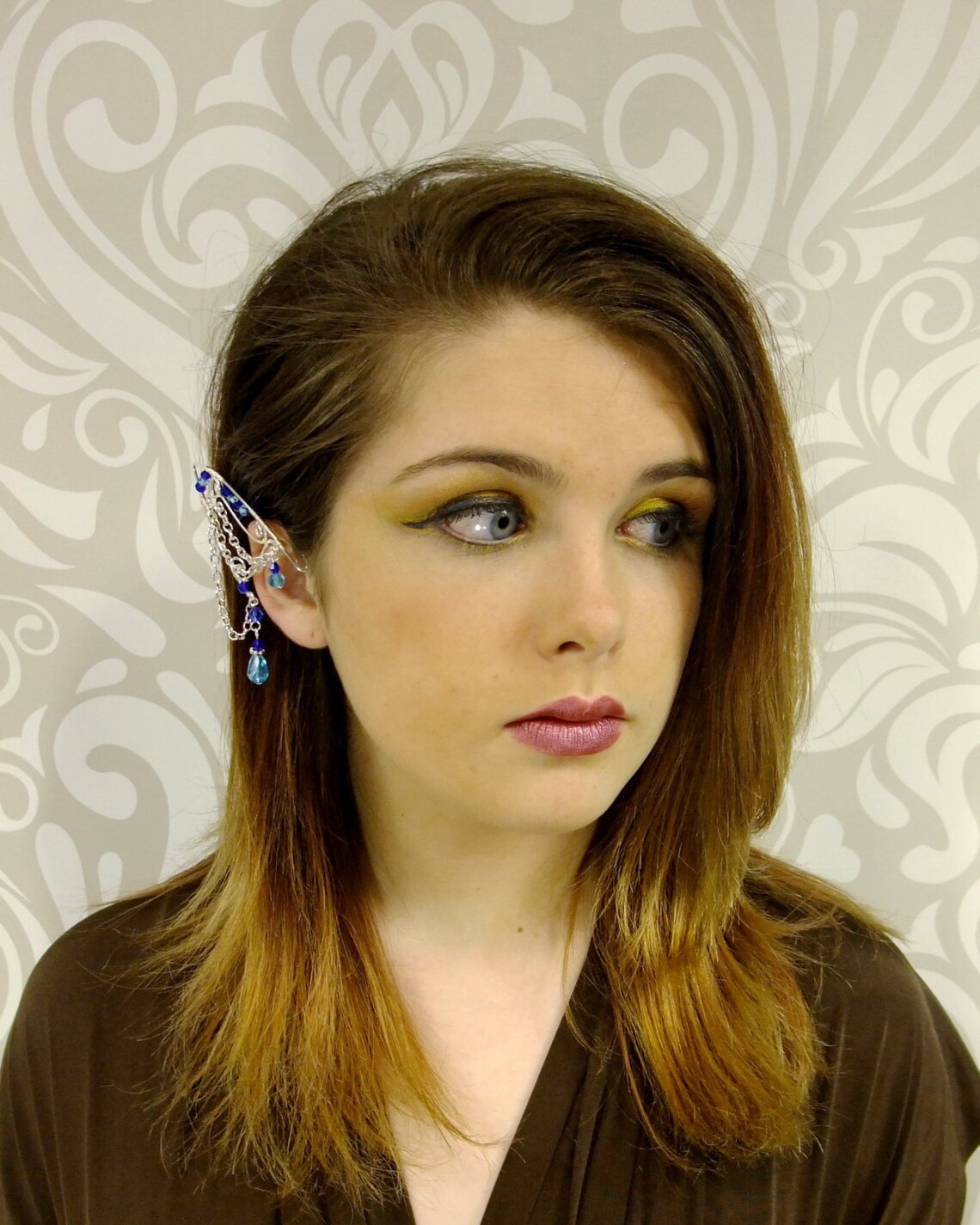 Elf Ear Cuff Blue and Silver Elven Jewelry Elf Ears Water Etsy