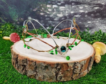 Corona Élfica Plateada - Tiara de Hada del Bosque en Color Personalizado
