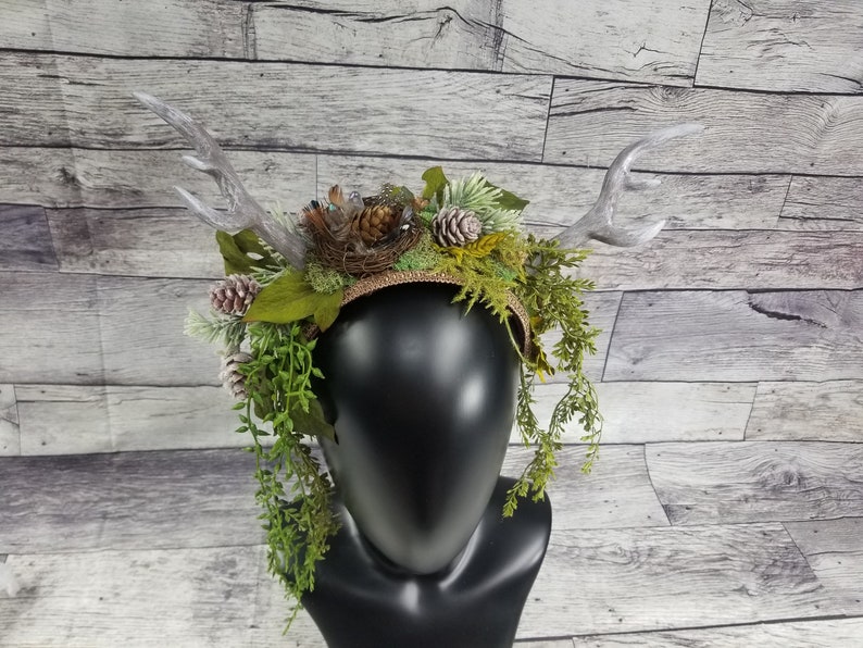 Gothic Blumenkrone Schwarz - Handgefertigte Elfen Tiara Für Cosplay & Hochzeit